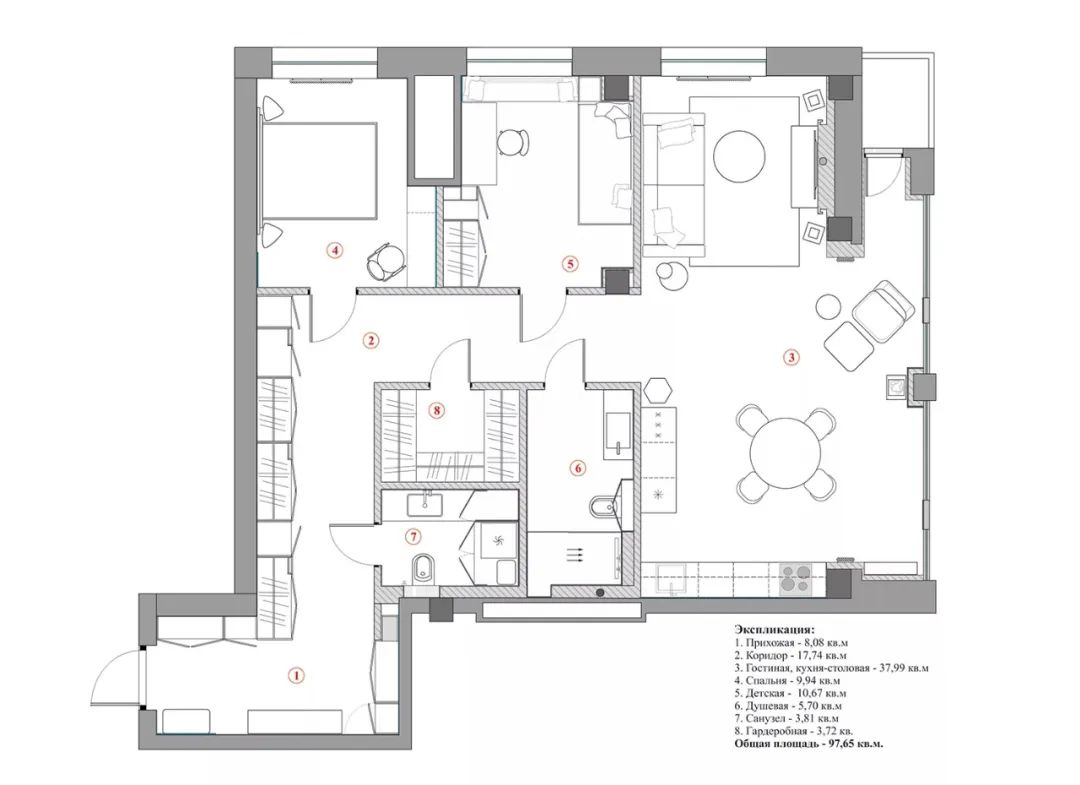 中年夫妻的 98㎡梦想之家丨Yulia Safonova-9