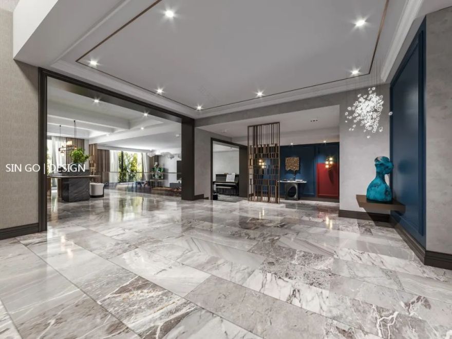 南京•复地朗香 650㎡混搭风别墅设计,现代轻奢质感与法式浪漫的完美融合-53