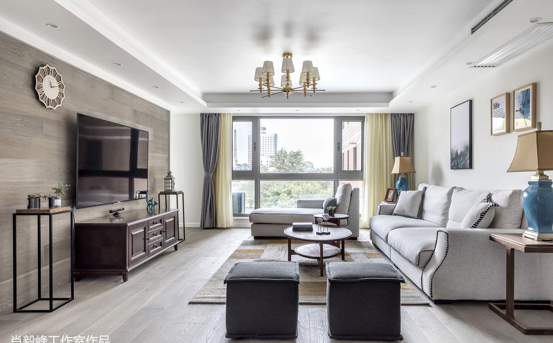 温馨北欧风,家庭娱乐室与工作区的完美融合-0