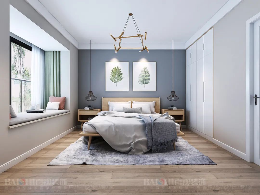 芜湖百视装饰·金域蓝湾北欧风设计案例-65