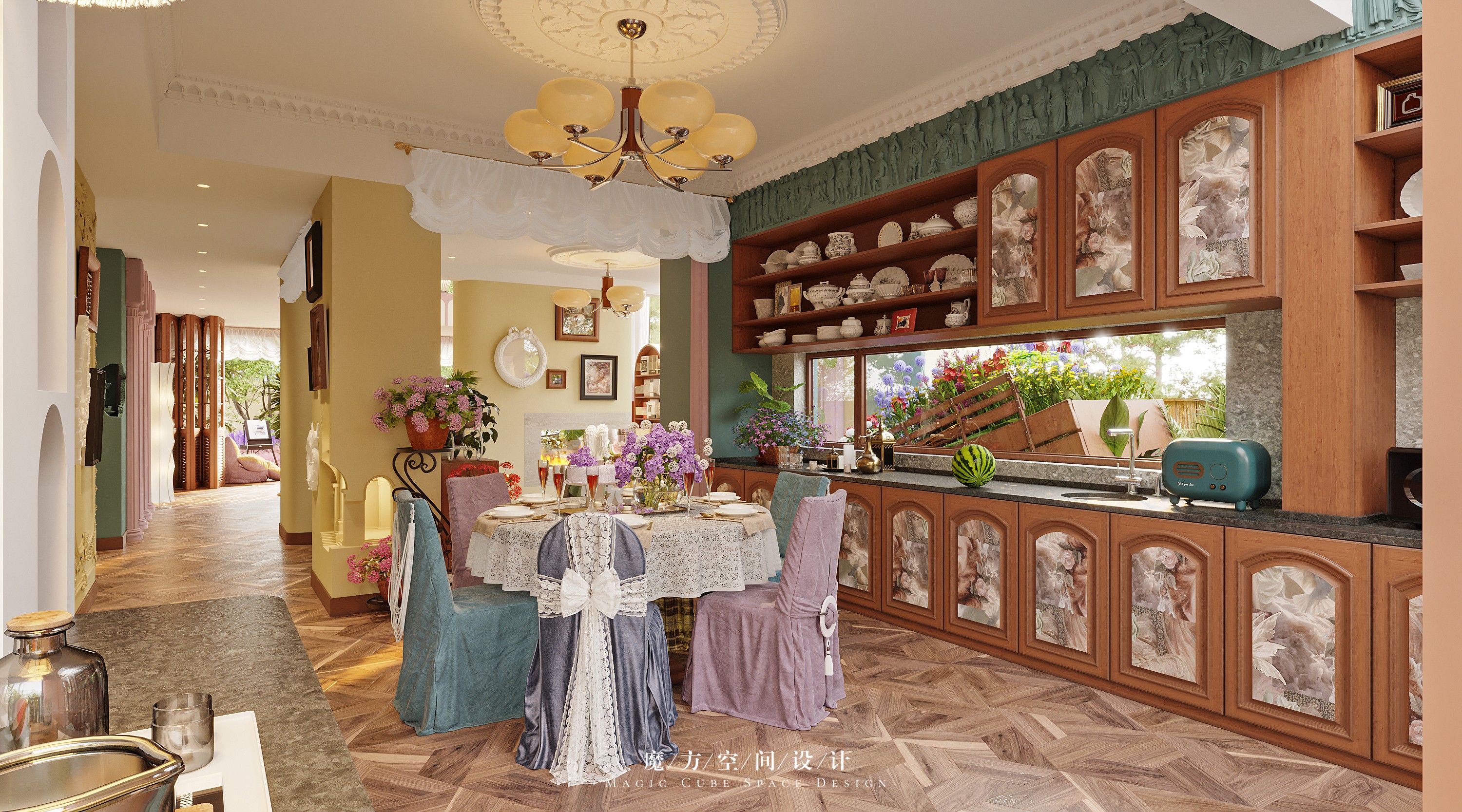 大连•法式复古别墅设计丨中国大连丨魔方空间设计-42