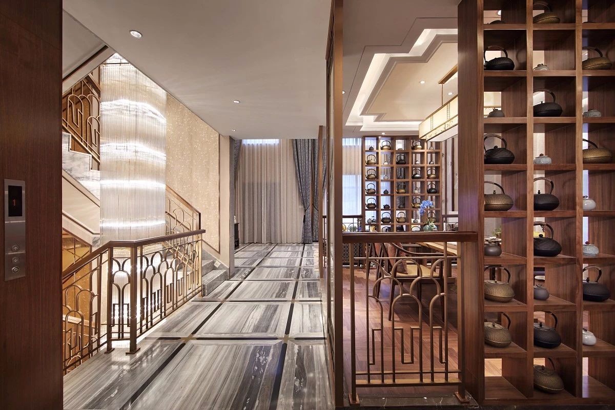 【辛视设计】688㎡新中式雅致东方别墅设计-5