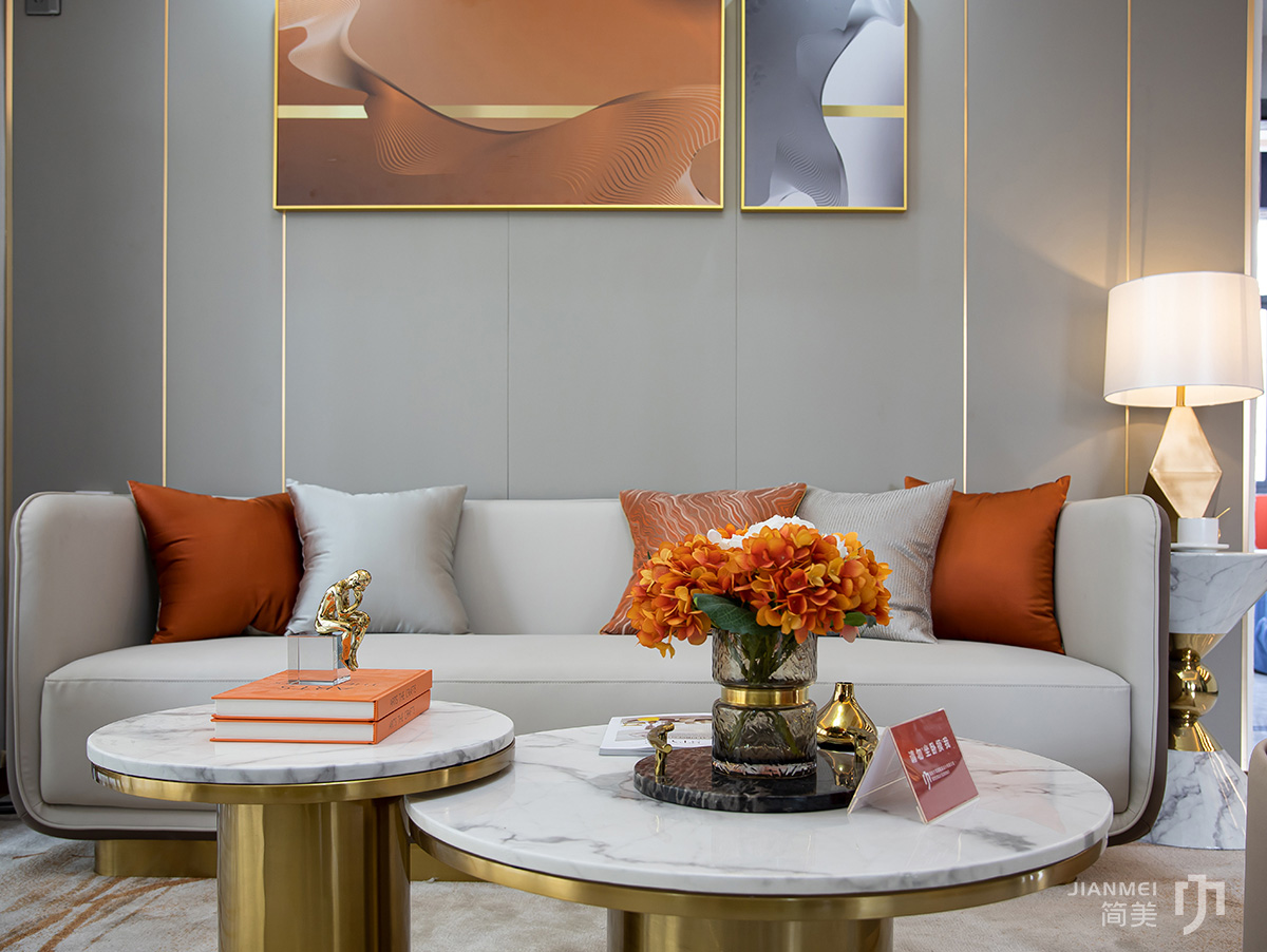 60m²北欧轻奢风三房两厅，橙黄温暖空间-3