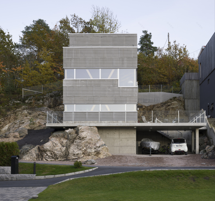 挪威别墅设计,岩石与玻璃的现代演绎-8
