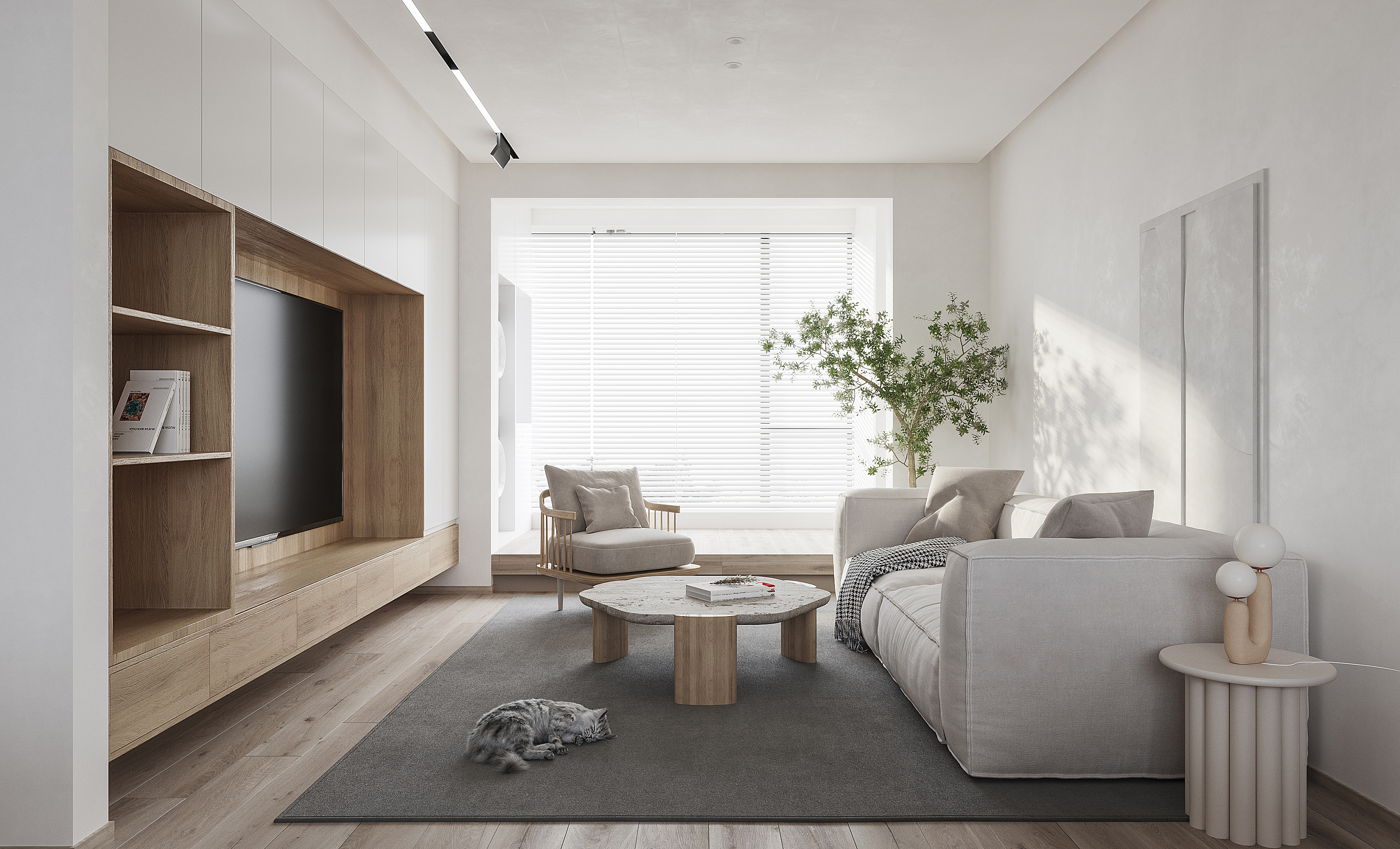 侘寂风格丨两套室内渲染-0