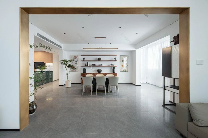 青花瓷中式与现代风格的碰撞大平层丨中国北京丨艾德诺特(北京)设计顾问有限公司-6