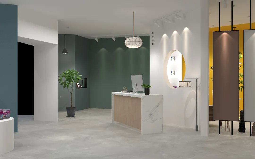 朝日涂料形象店 | 陈小只的斜切空间艺术-17