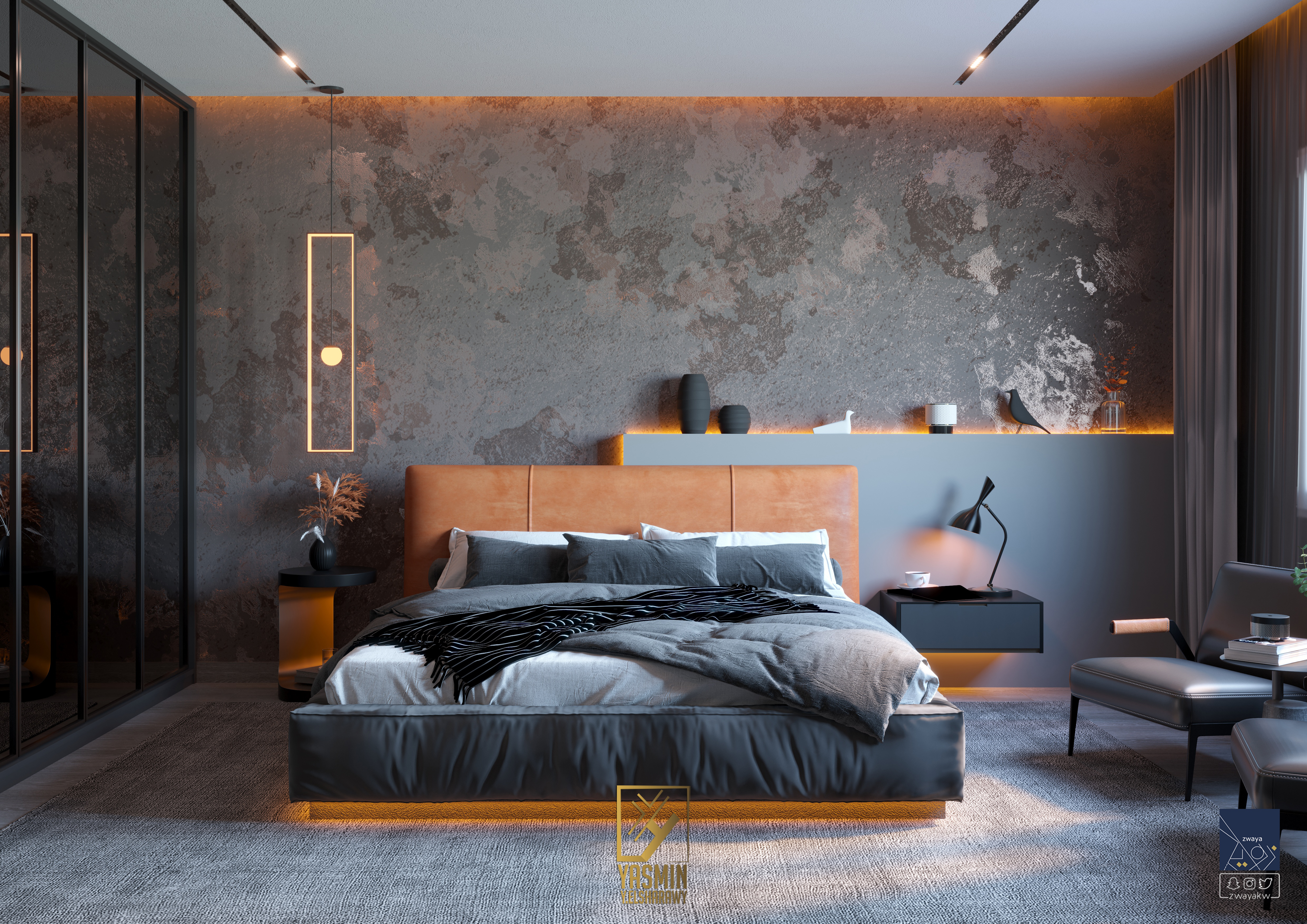 当代主套房设计丨yasminy.elsharawy-10