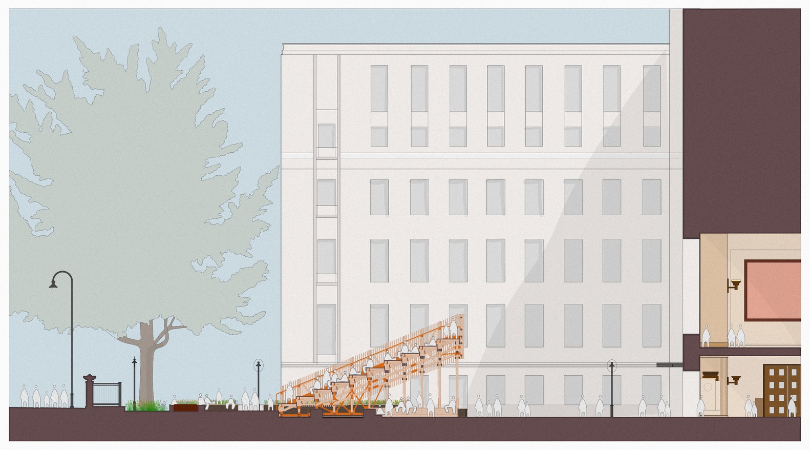 伦敦大学“Senate House Steps”社交空间丨英国伦敦丨BDP-16