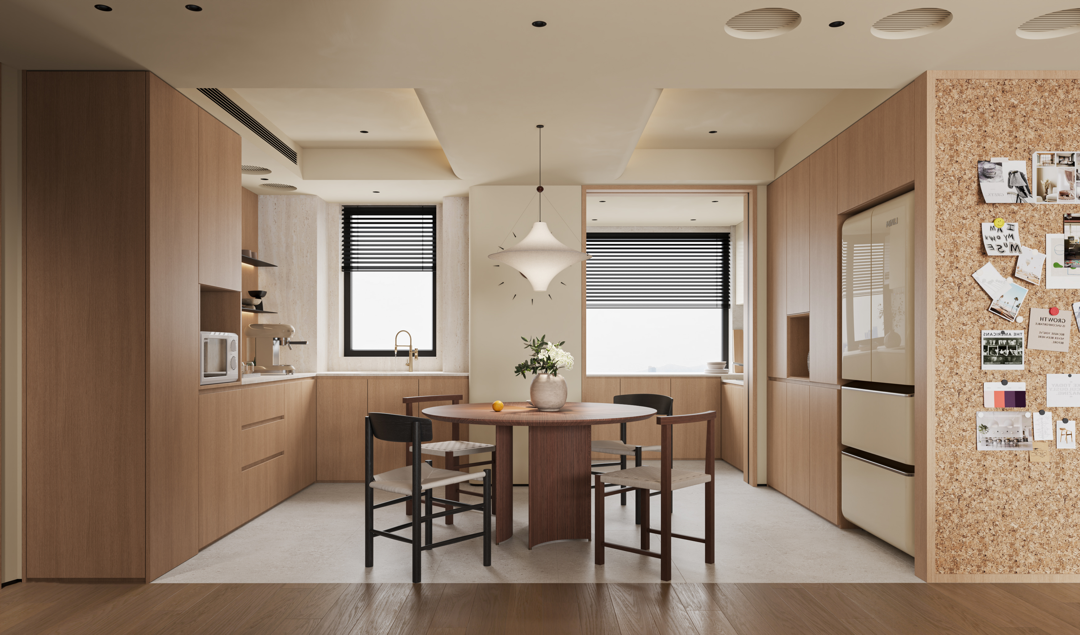 暖色简约客餐厅渲染-5