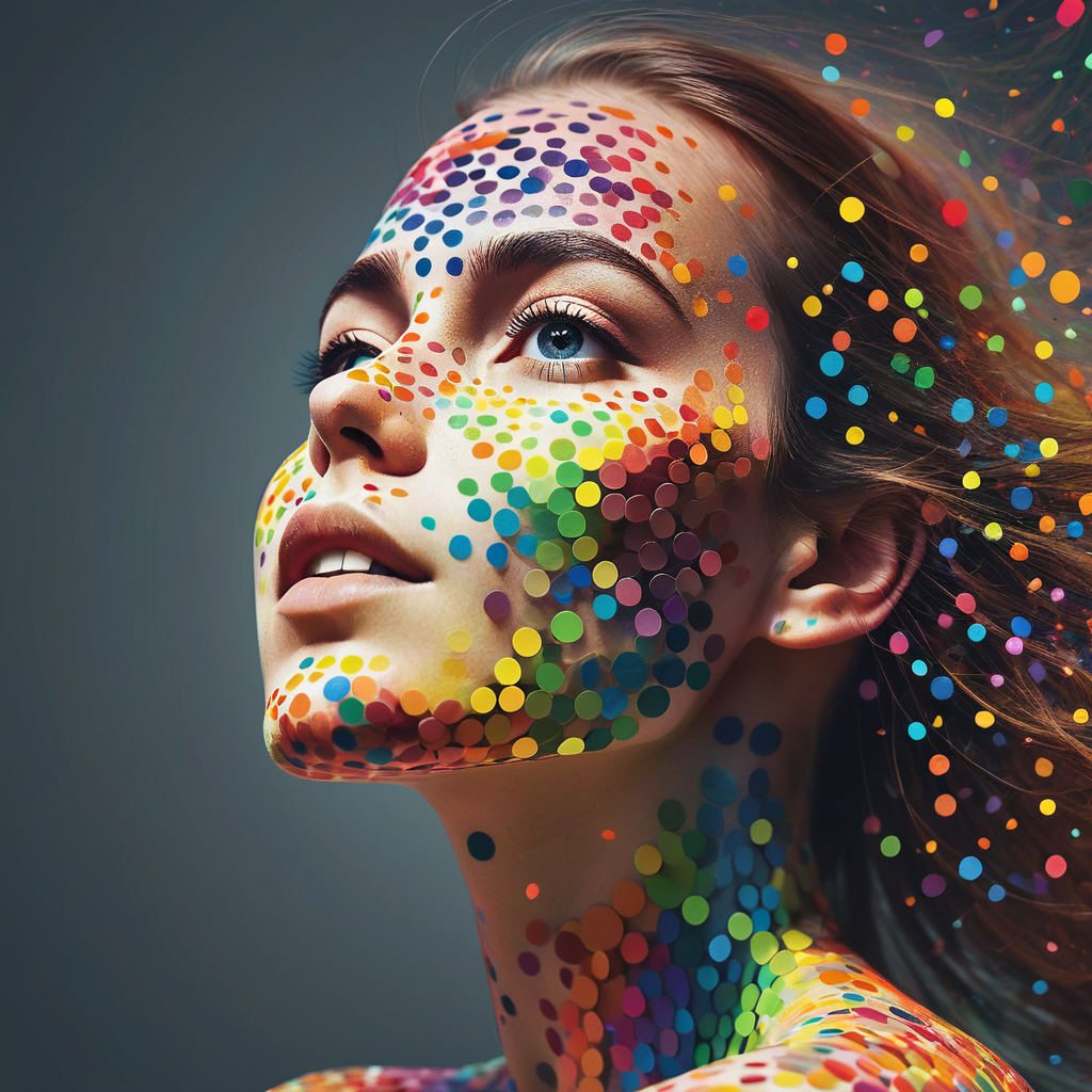一个穿着彩色圆点的女孩 AI 艺术丨Öskar Design Öskar-9