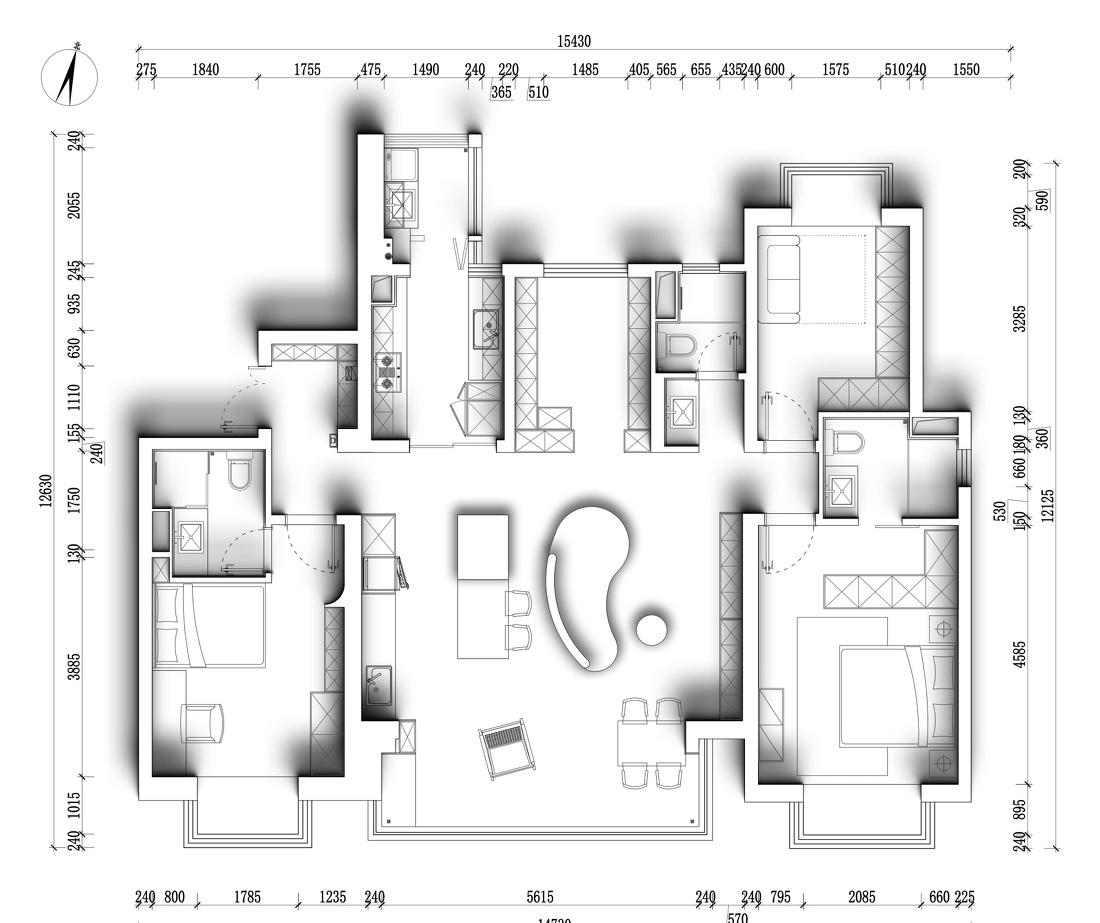柔和配色丨精装房改造丨四室-20