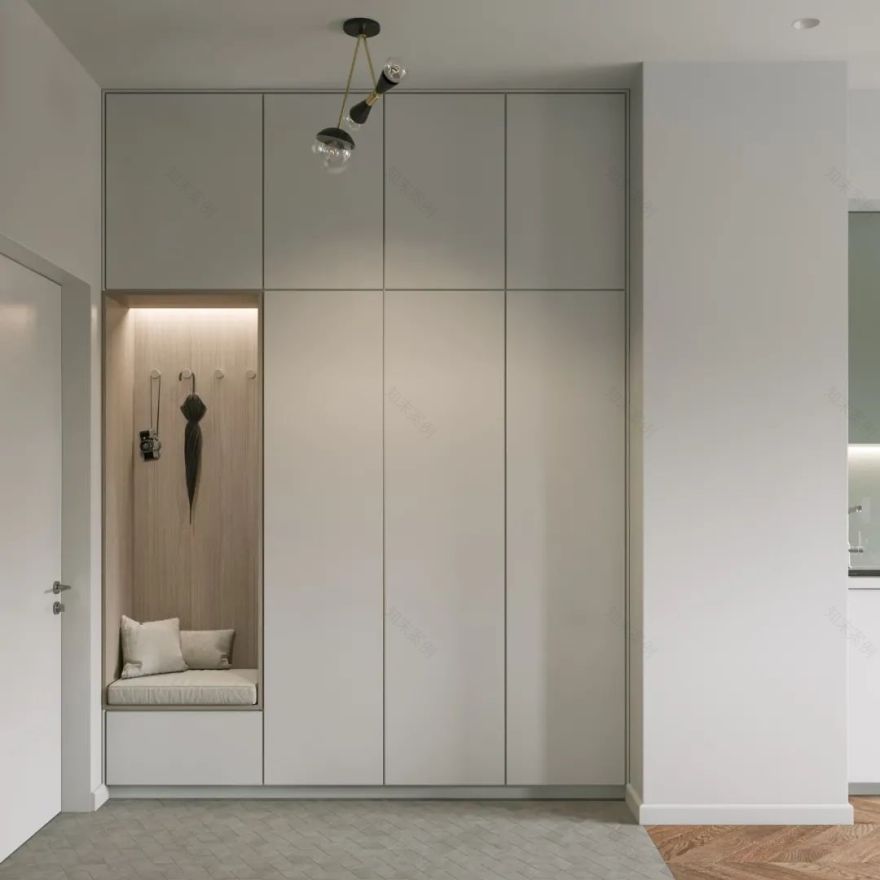 莫斯科 54㎡少女心公寓,LDK 一体化,清新绿++ 原木打造舒适空间-13