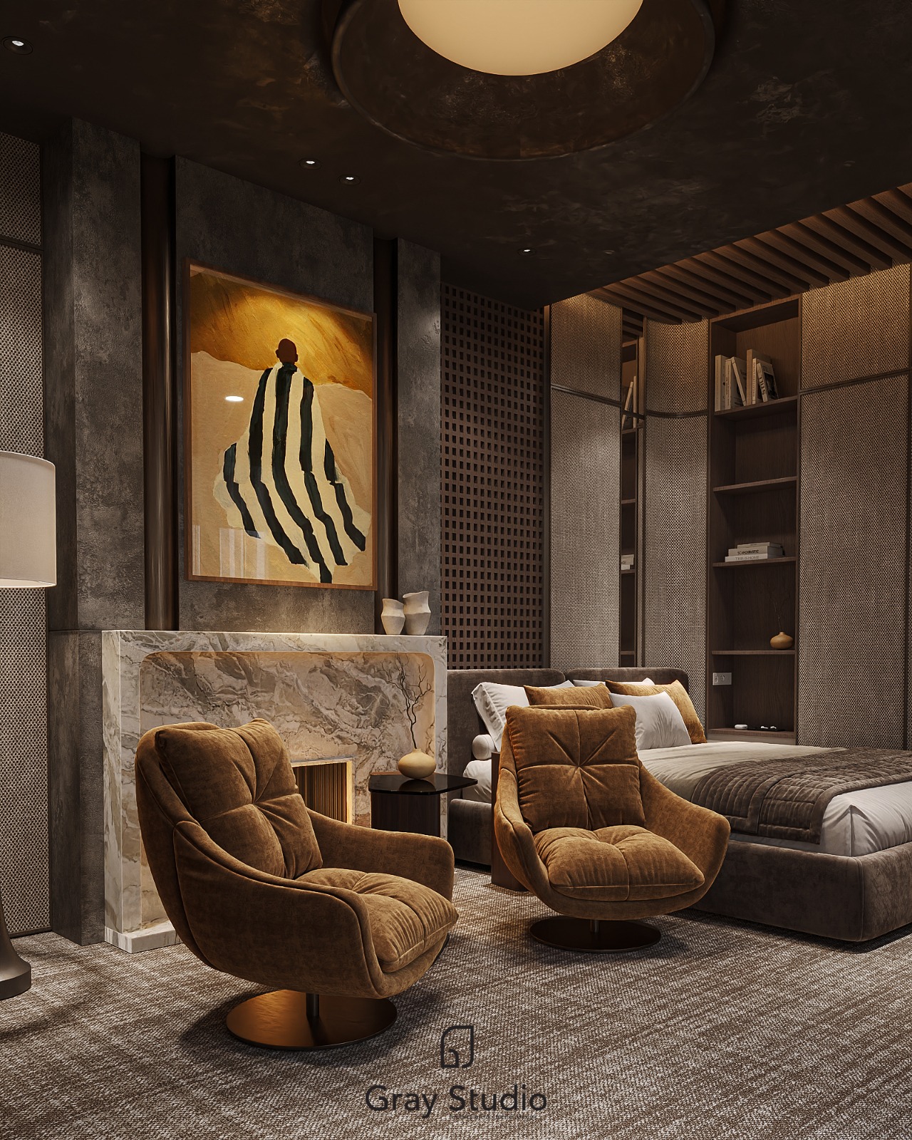 主卧设计项目丨英国丨Mustafa Wael,Gray Studio-6