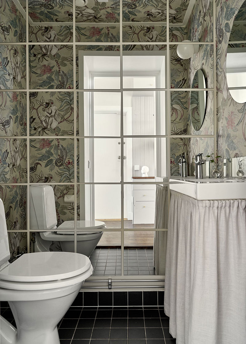 带有黑色家庭图书馆的斯堪的纳维亚式公寓(109 平方米)-29