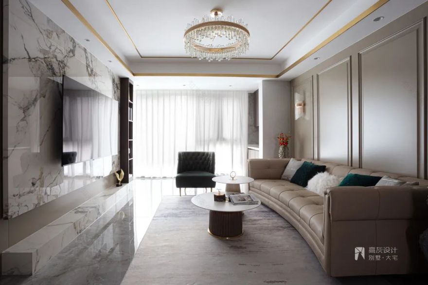 美式轻奢浪漫空间设计丨高灰空间设计-17