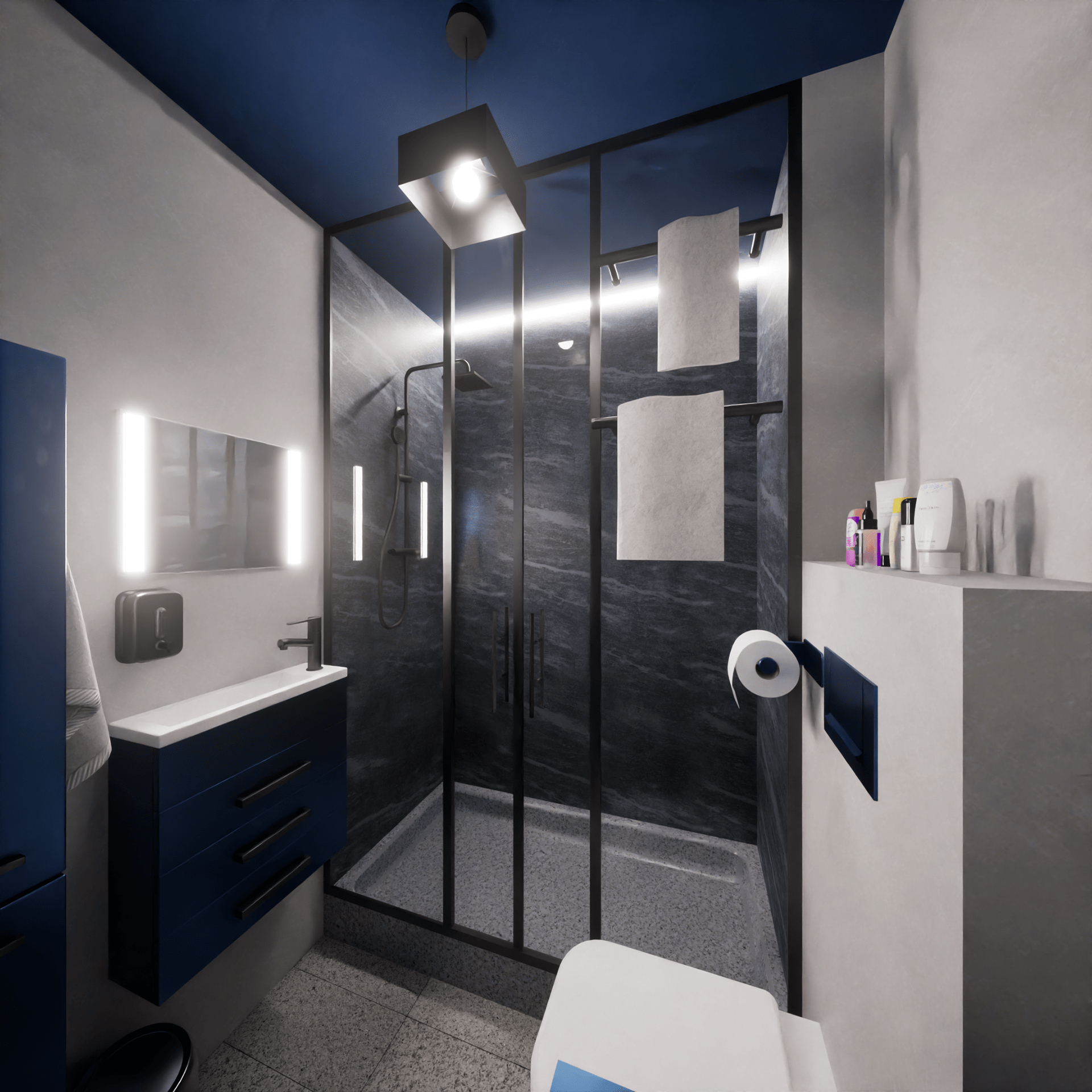 多功能室,客厅+厨房,浴室-28