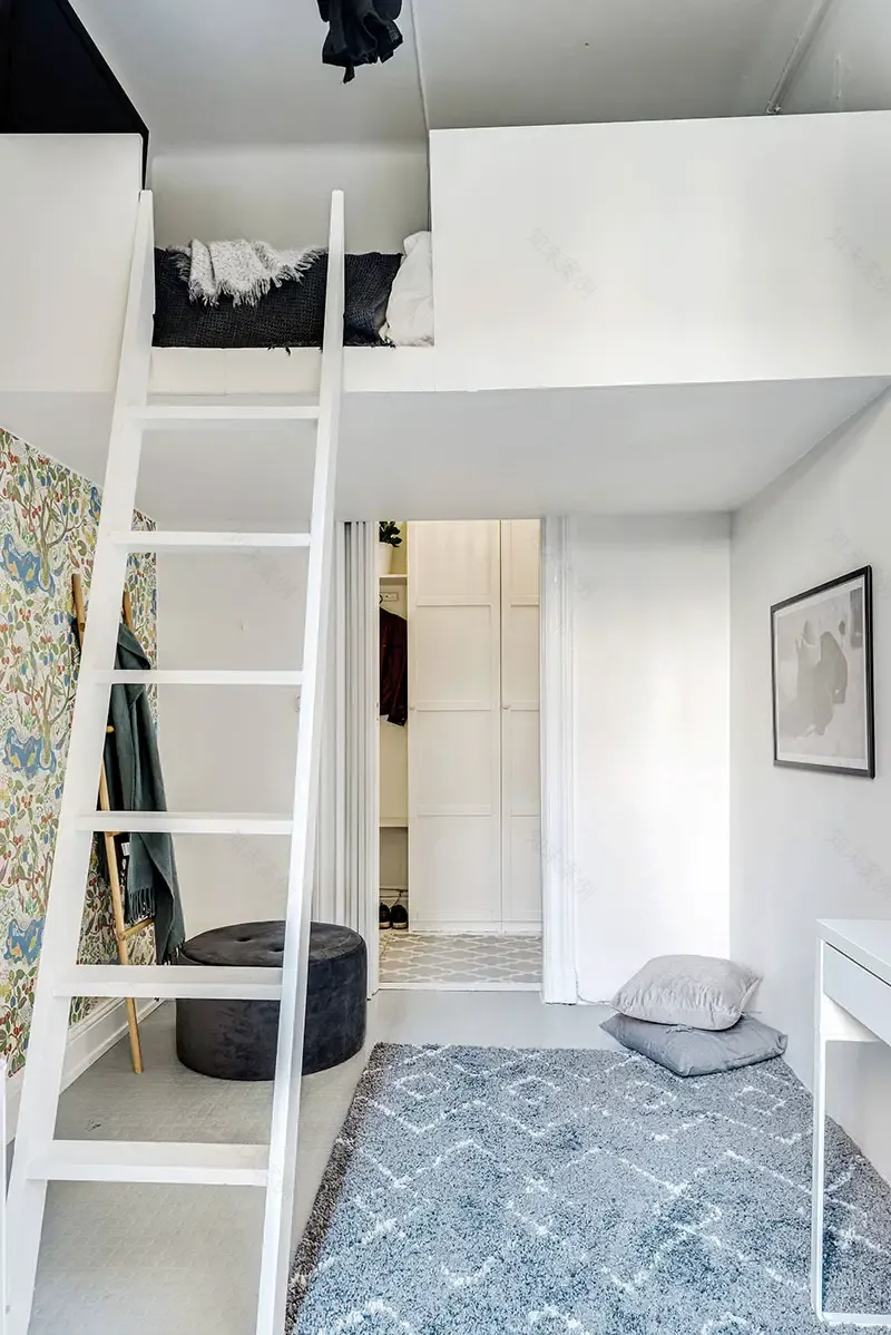 55 平米瑞典公寓双层床设计-6
