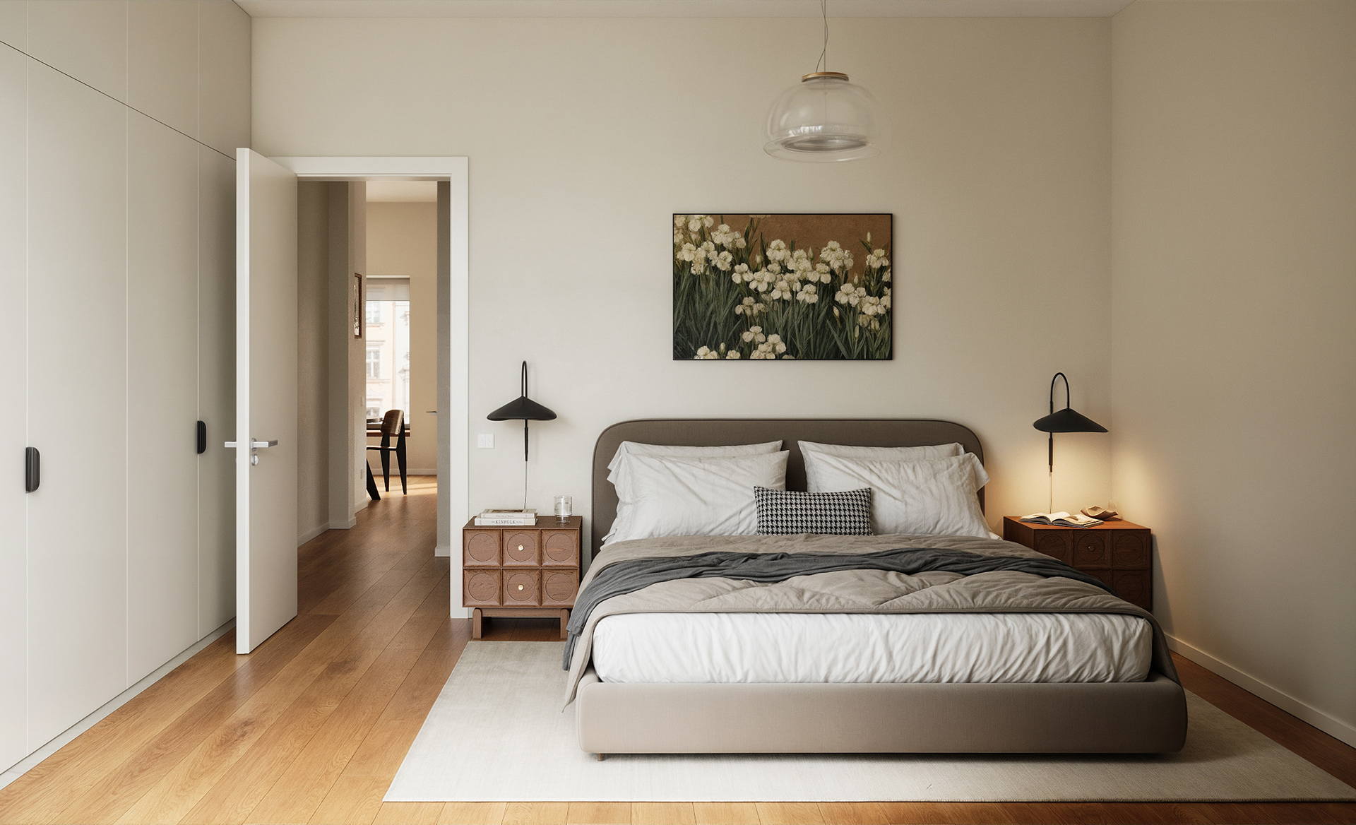 带红色厨房的公寓可视化项目丨德国柏林丨Mosolova Valeria-12