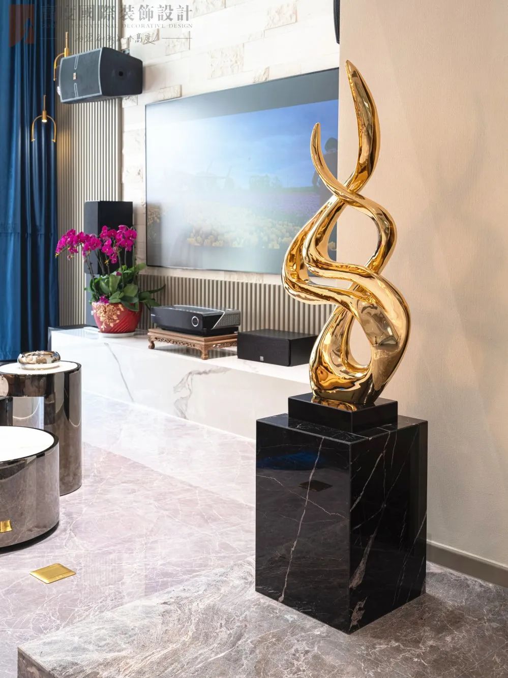 现代轻奢风格纯水岸别墅设计丨中国武汉丨高度国际装饰设计集团武汉公司-19