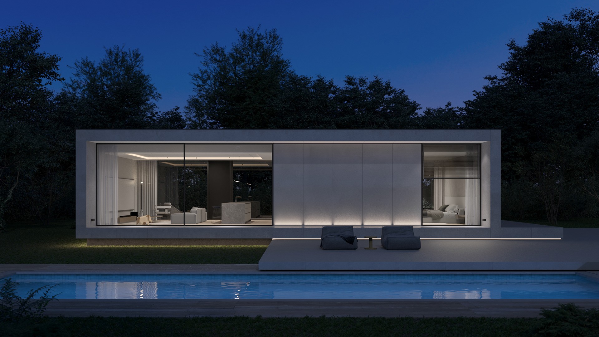 100平 简约一层住宅设计！-1