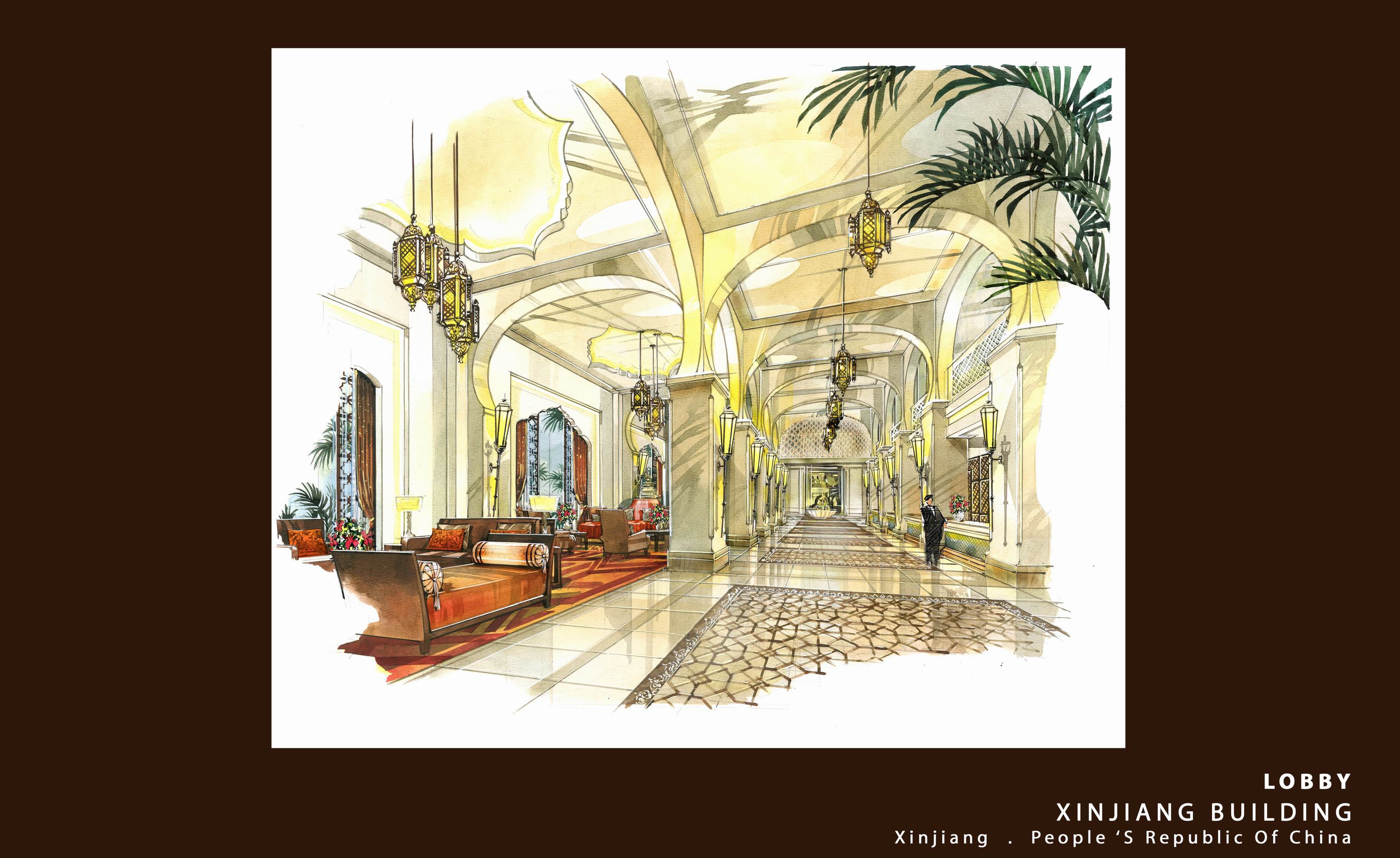 北京新疆大厦设计方案（手绘版）-1