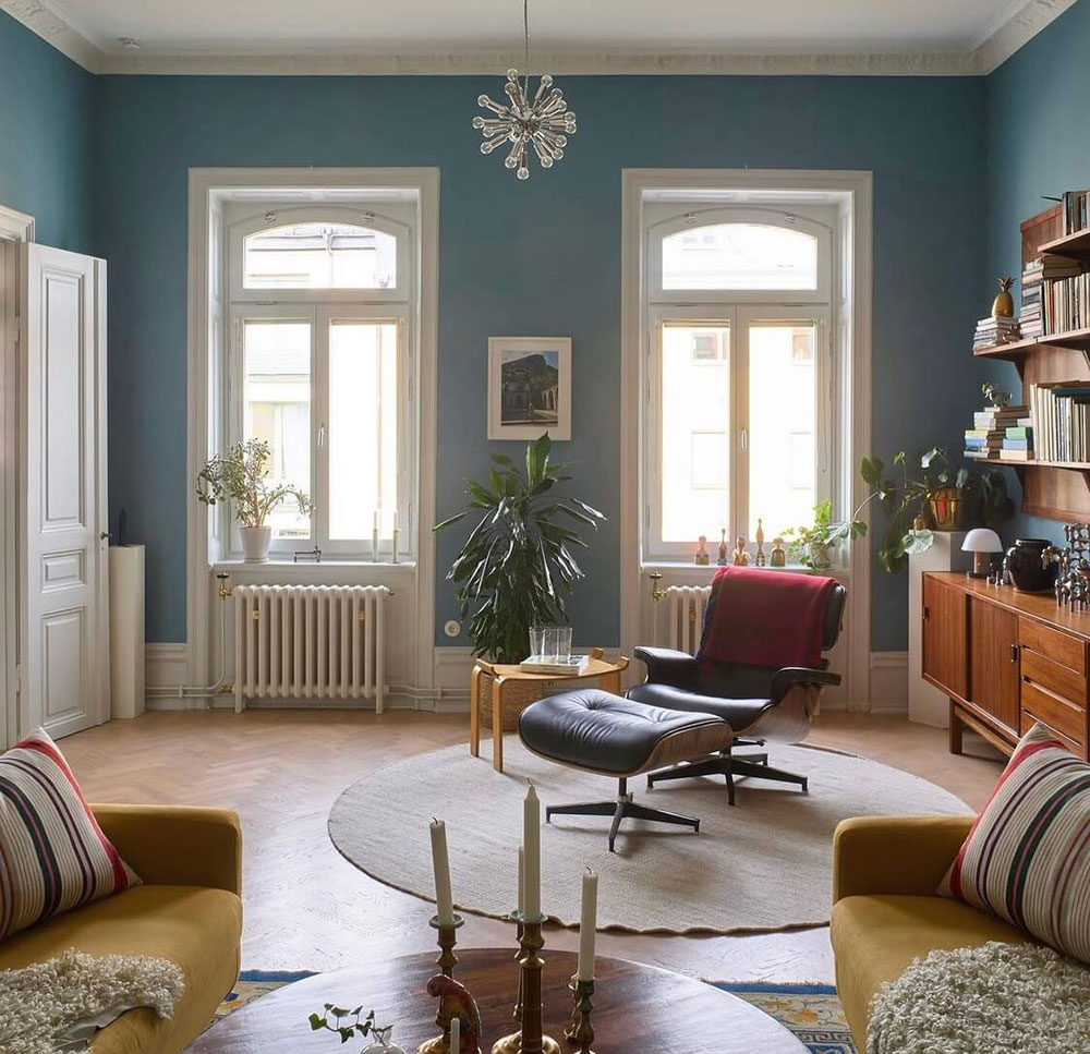 斯堪的纳维亚风格大胆用色公寓设计-1