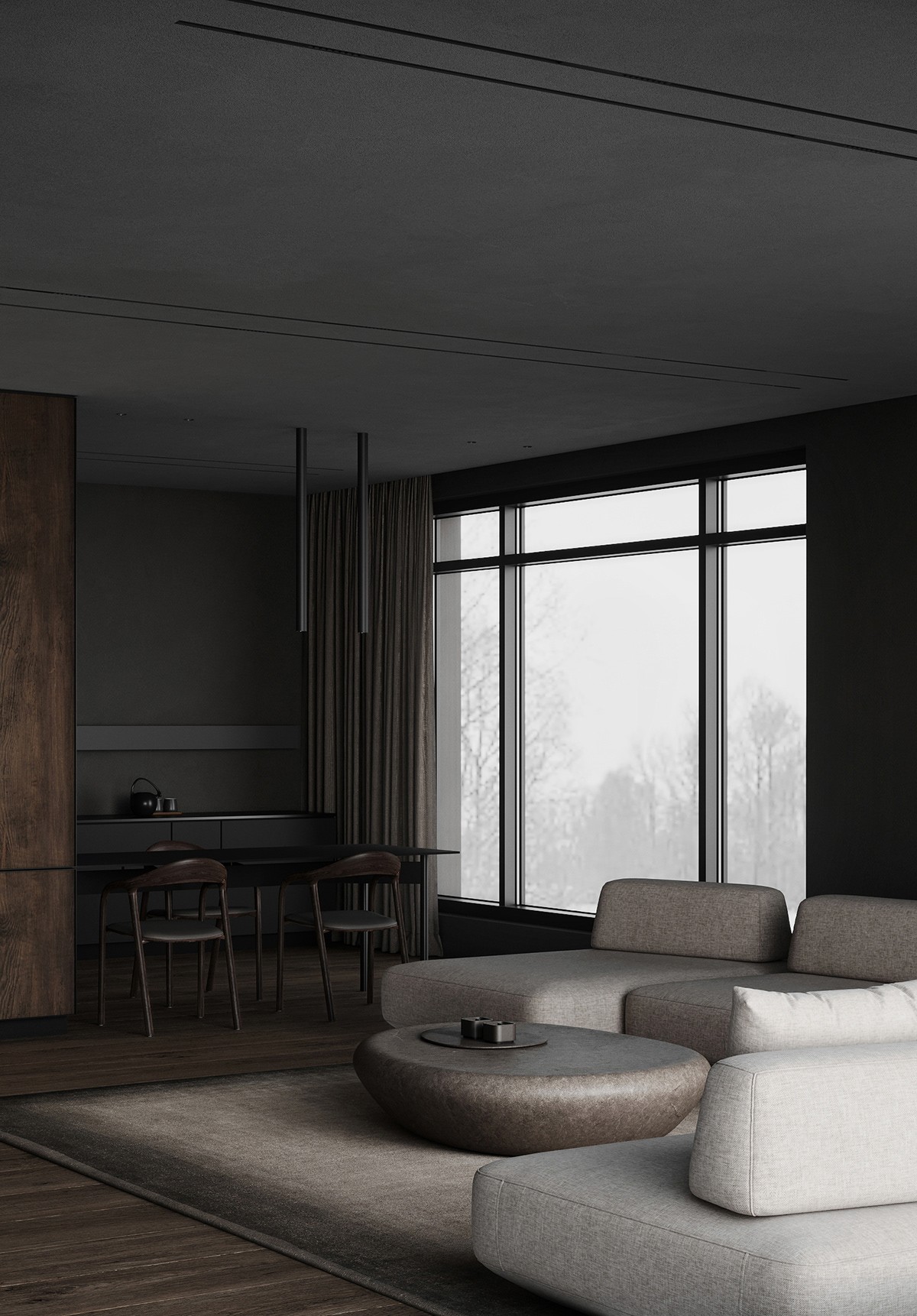 黑灰高级质感空间 神秘又高冷-4