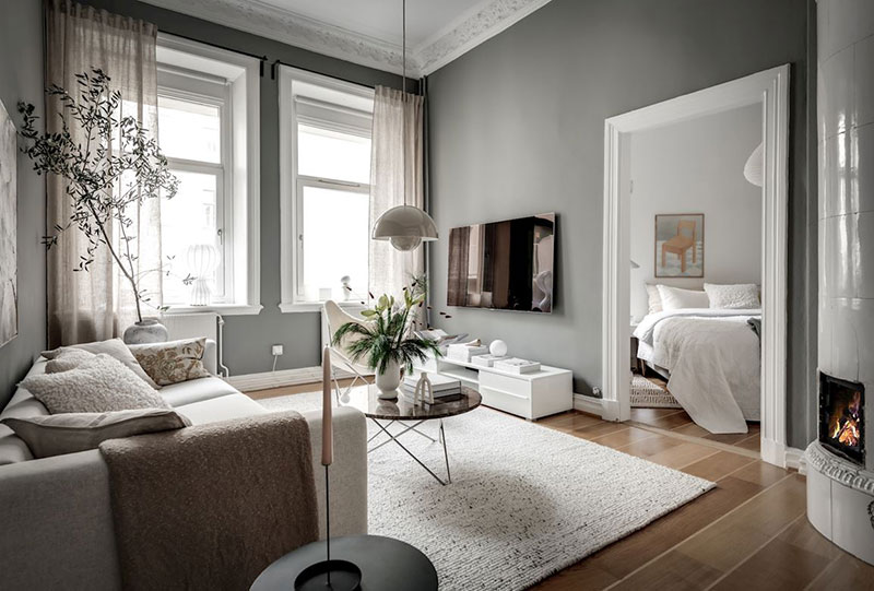 瑞典小公寓的冬日情调设计-3