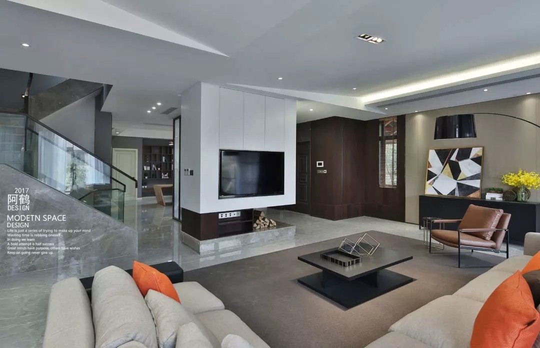 客厅中间的一堵墙竟然是电视机绝佳的摆放位置？| 阿鹤设计-2