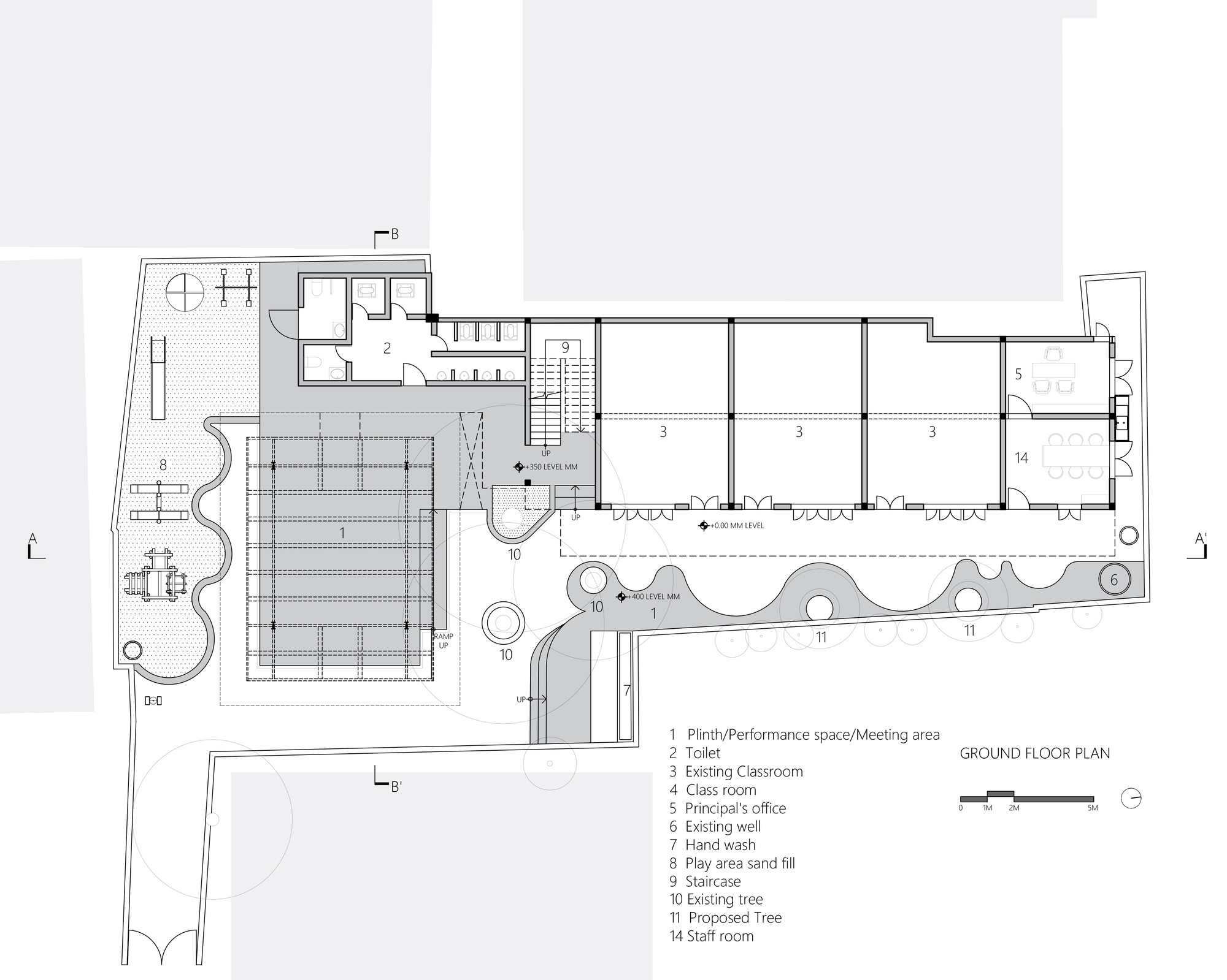 Mathew and Ghosh Architects 在班加罗尔贫民区小学打造树屋式多功能教室-5