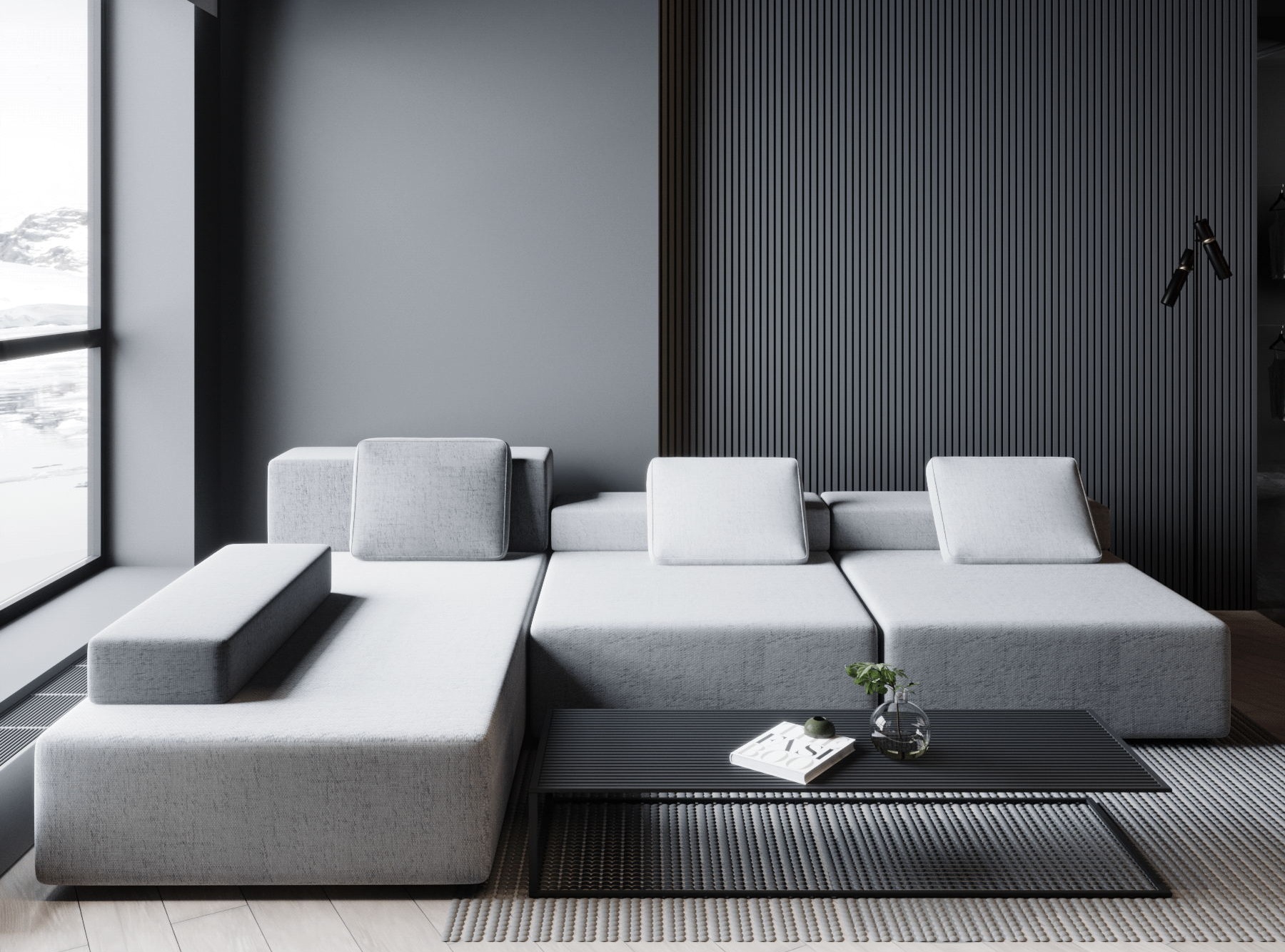 89㎡高级黑色系公寓设计 这也太酷了吧-2