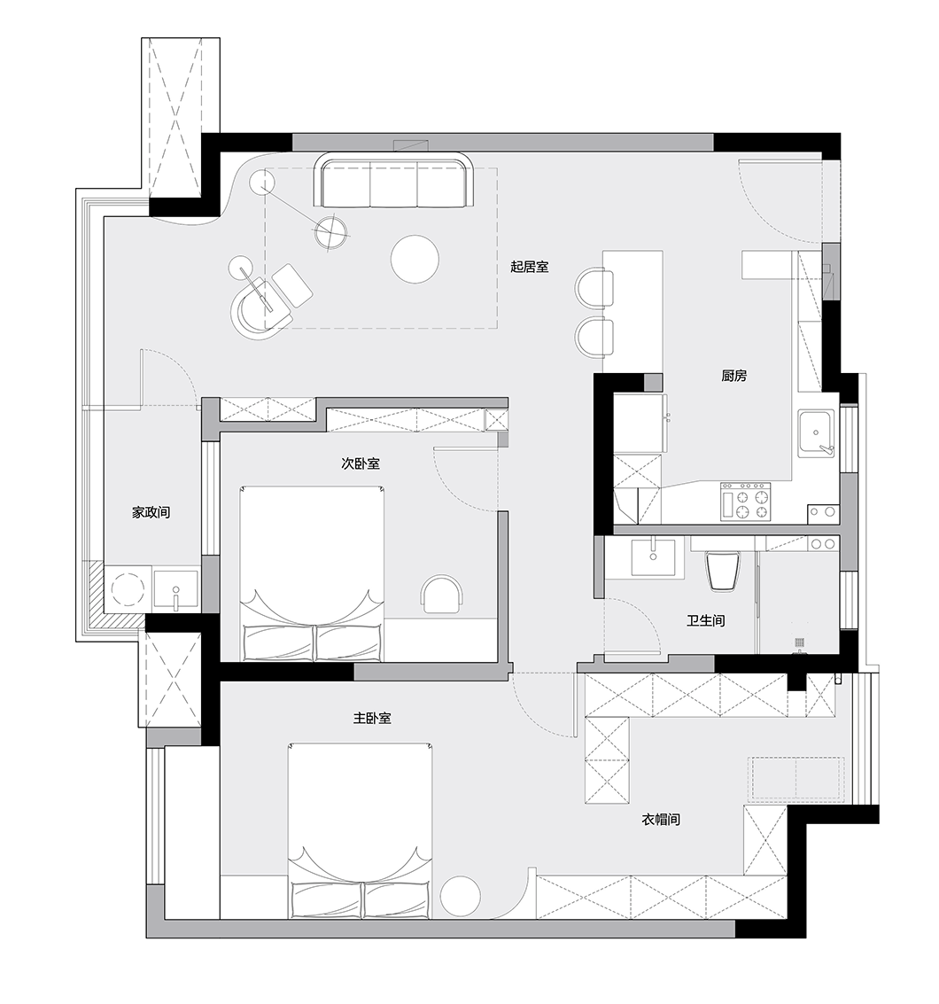 烟青色午后 · 90㎡简约温馨私宅设计丨中国镇江丨贾峰云设计研究室-40