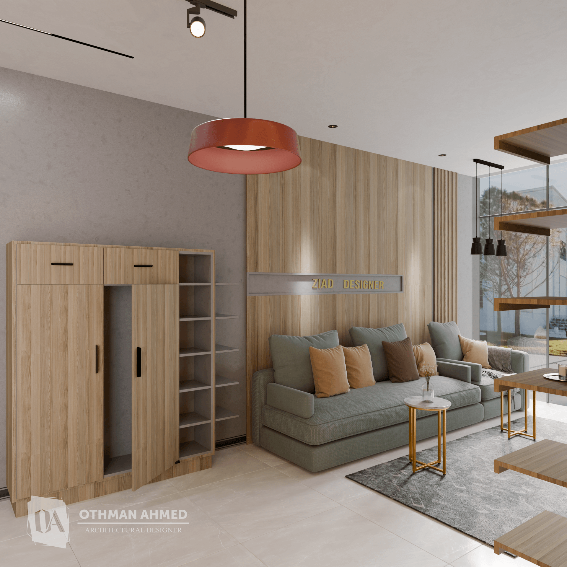 Stylish interior with clean lines and bold accents-4