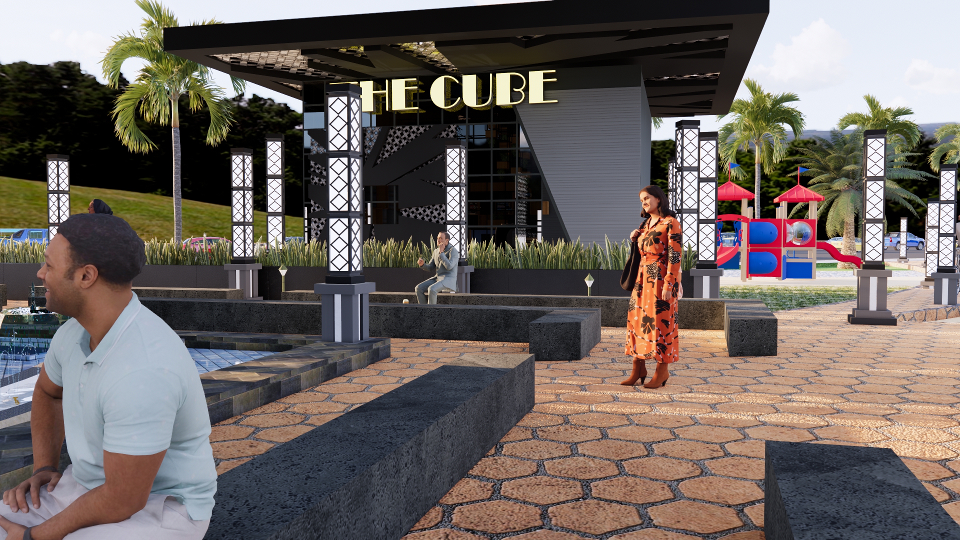 تصميم لمنتزه به العديد من الكافيهات والمطاعم في عمان-55