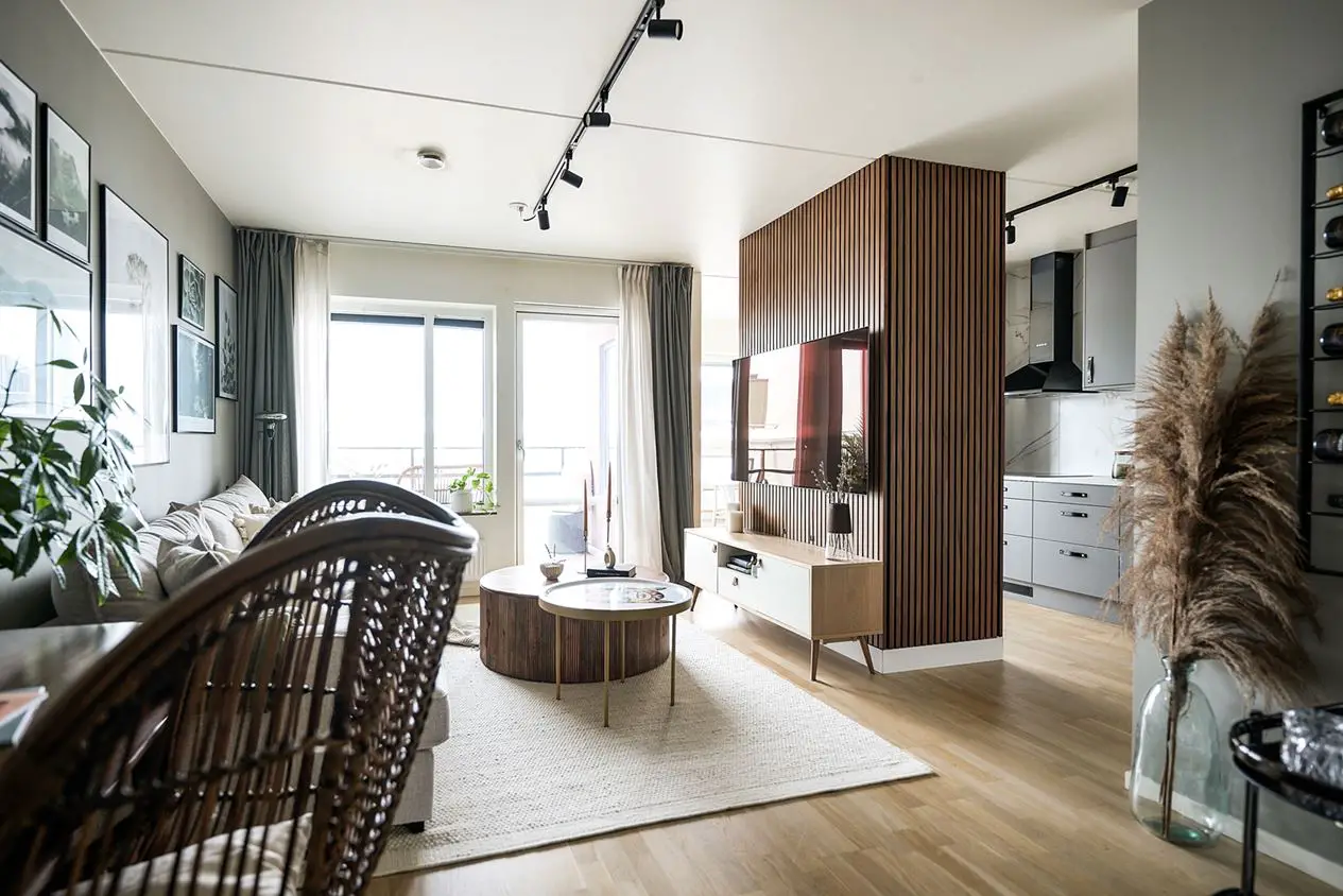 色彩与木质的温暖 | 58m2 公寓的温馨设计-2