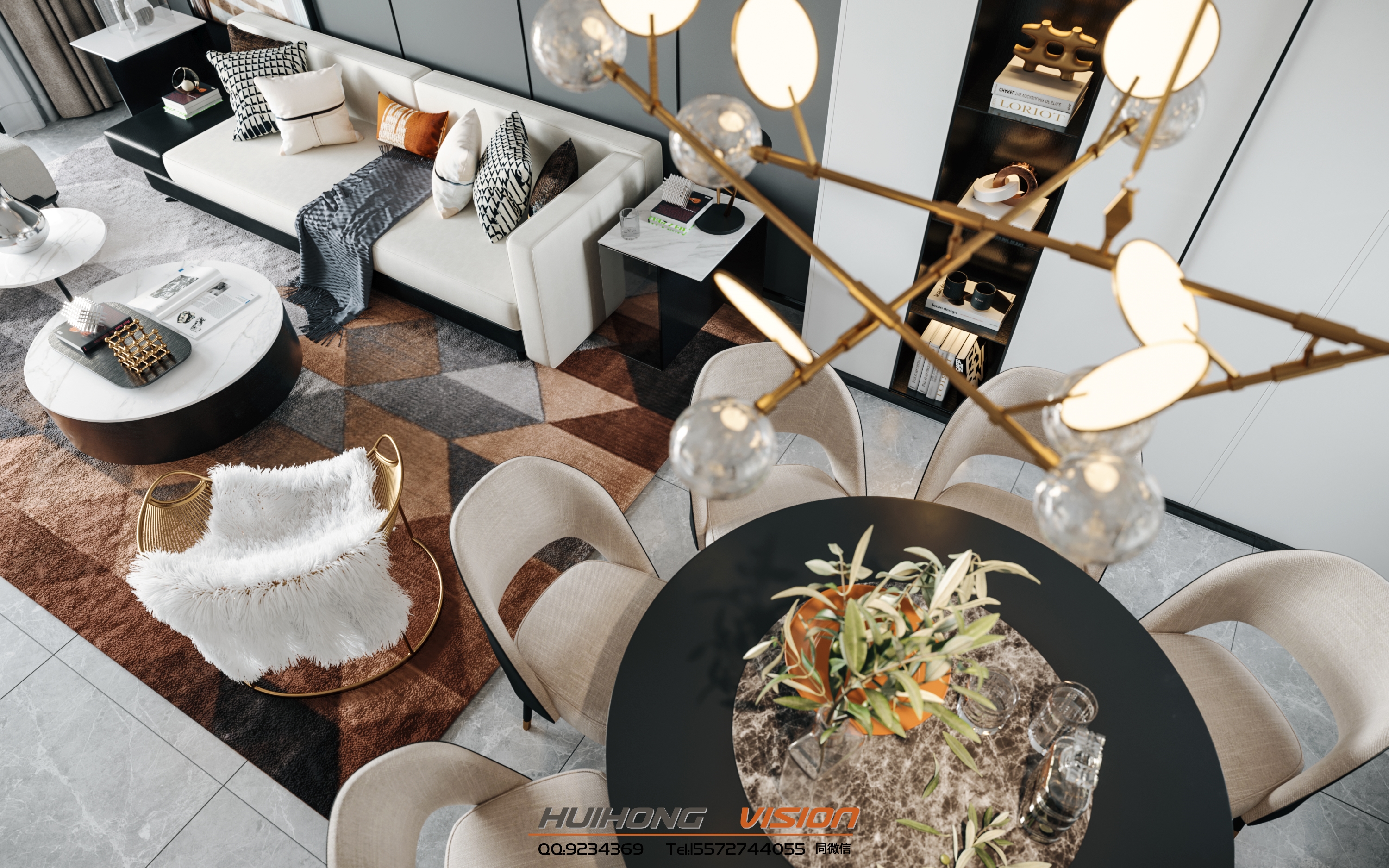 现代客餐厅卧室-4