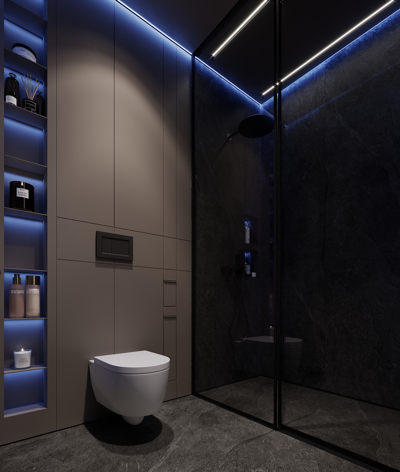 俄罗斯 74㎡深色系空间设计-22