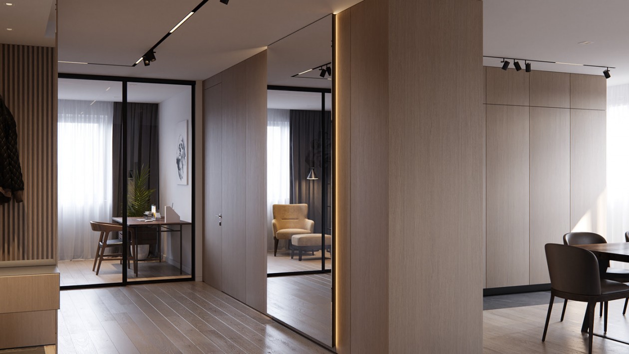 高级灰+原木 经典的自然生态材料和明快的家具相结合-11