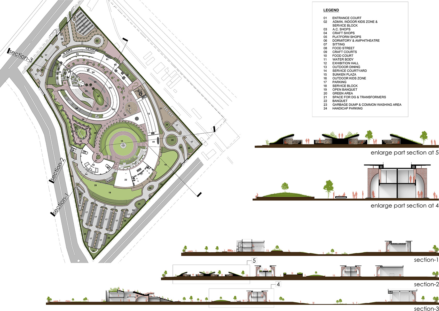 印度红拱螺旋城市市集－Avadh Shilpgram / Archohm Consults-41