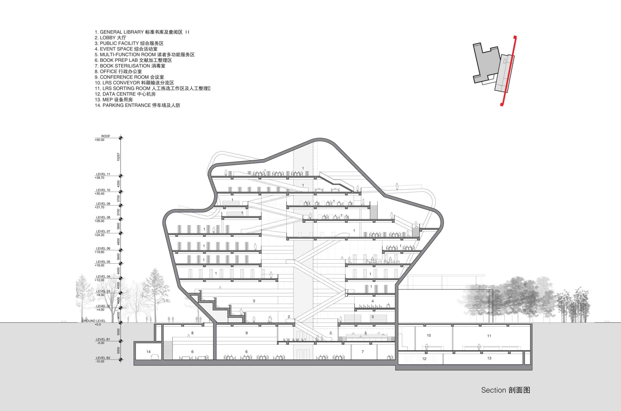 深圳美术馆和图书馆丨中国深圳丨Steven Holl Architects-24