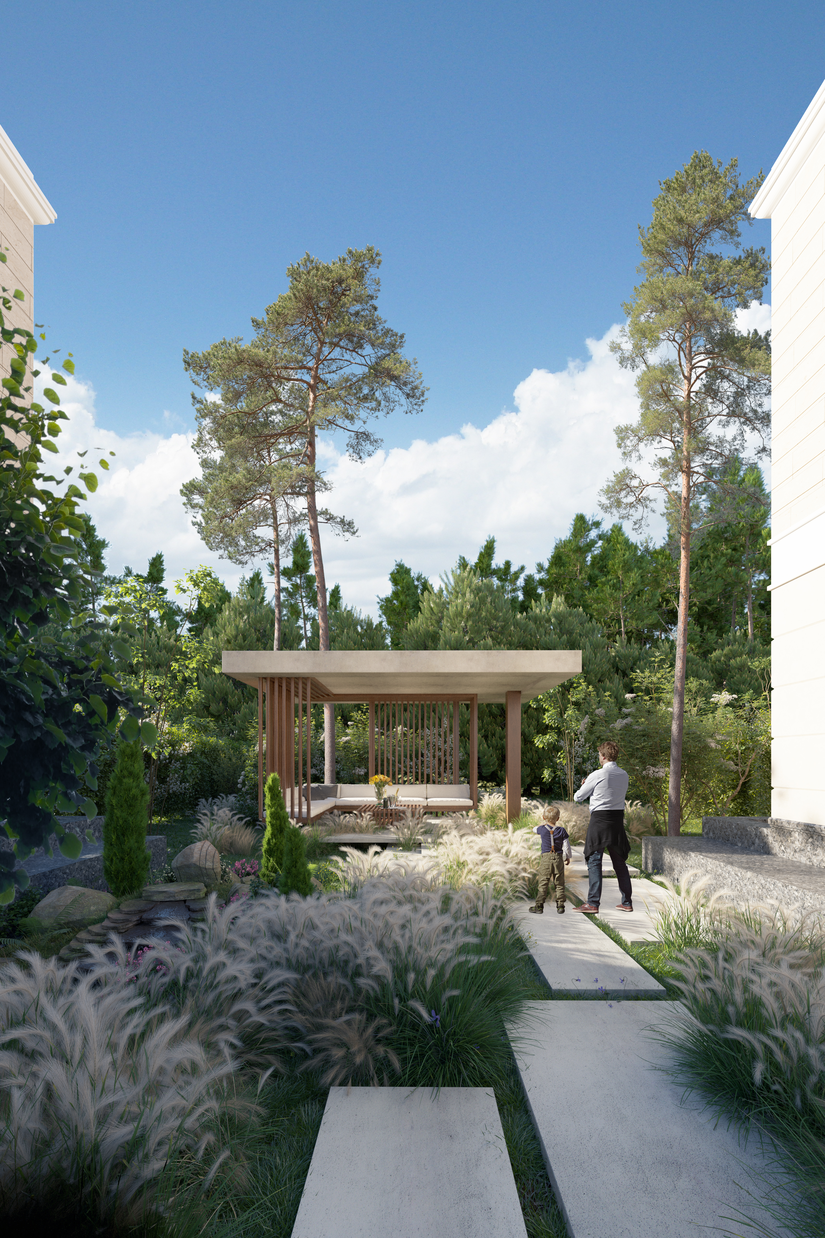 cottage village by the river - CGI-4