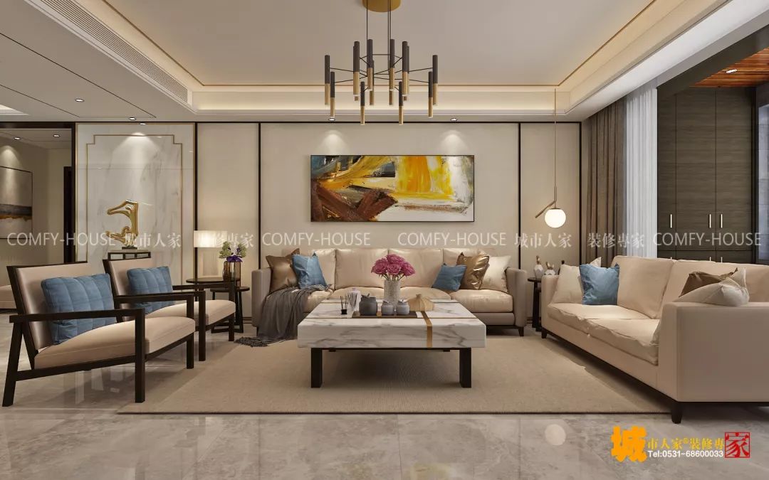 新中式风格 135 平三室两厅,传统与现代的完美融合-12