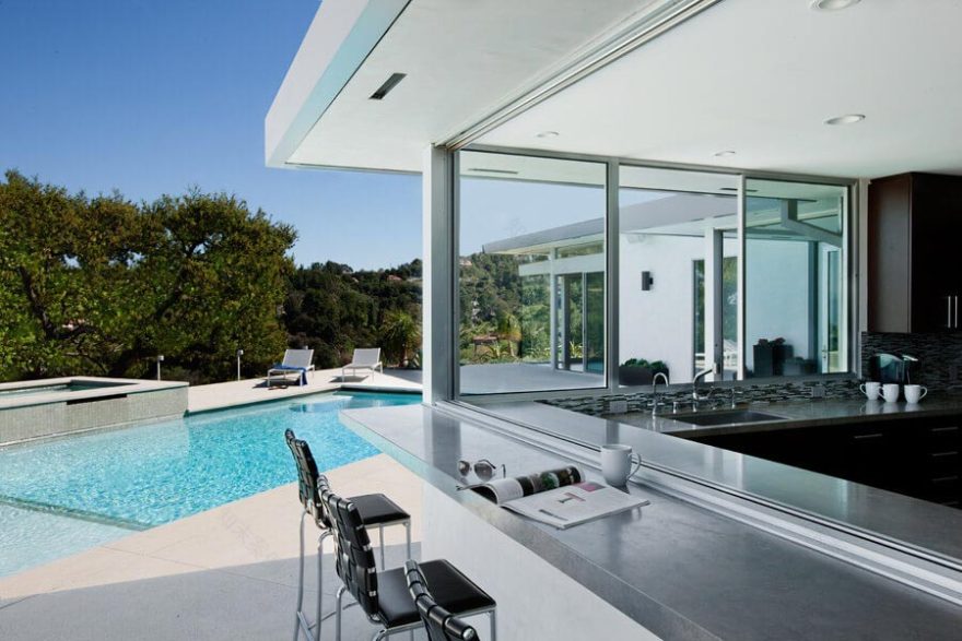 加州恩西诺山现代住宅,180 度圣费尔南多河谷盆地景观-21