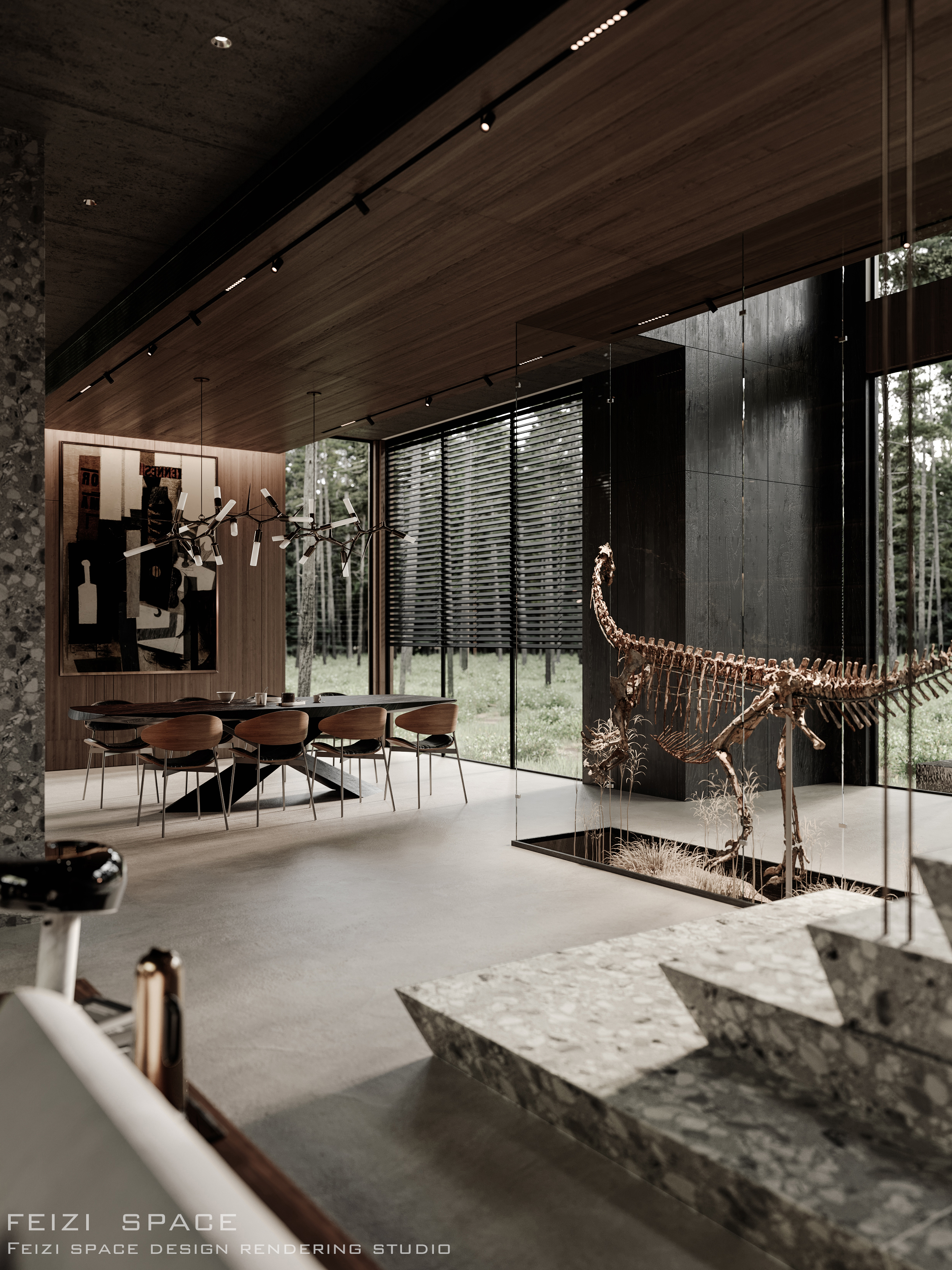 简绘空间设计 × 非子空间表现    意式暗黑极简豪宅-6