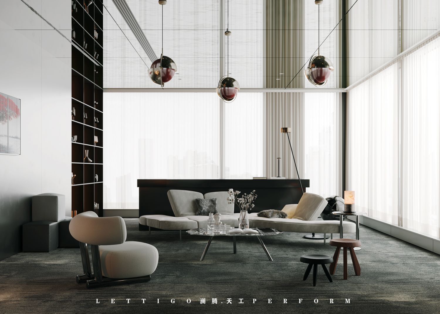 不同灯光办公室案例-3