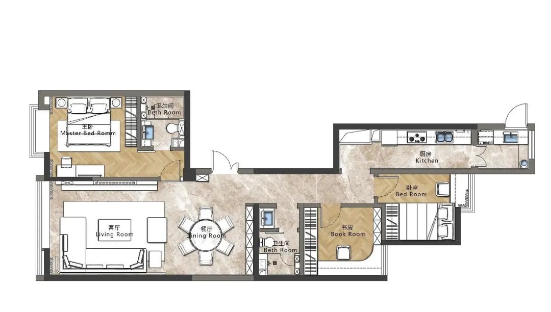 同德广场 100m²现代简约住宅设计丨中国昆明丨高堂炫宇-13