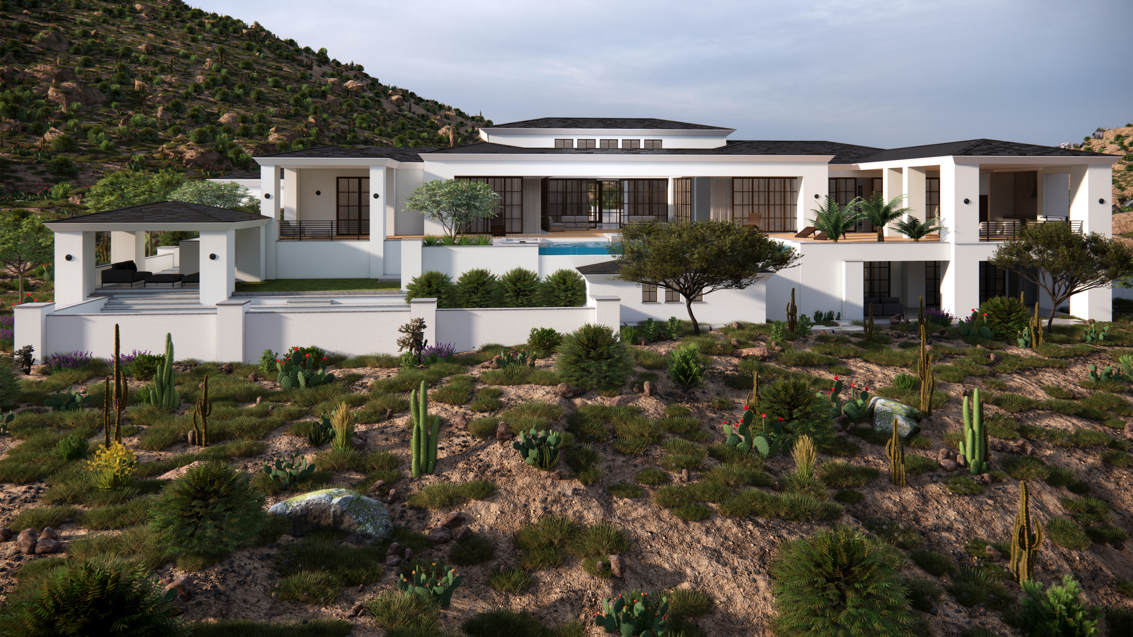 White residence in the USA. Architectural visualisation-1