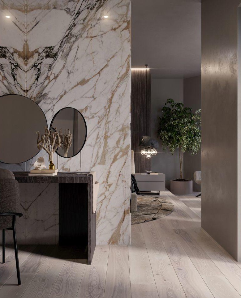 BROWN EYES 棕木+灰 绿植环绕住宅空间  Sergey Makhno Architects-7