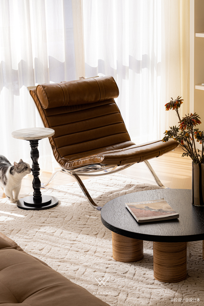 装修还得看90后：两人一猫住100㎡，开放布局的奶油中古家-37